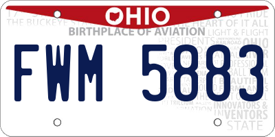 OH license plate FWM5883
