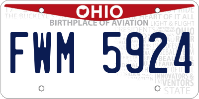 OH license plate FWM5924