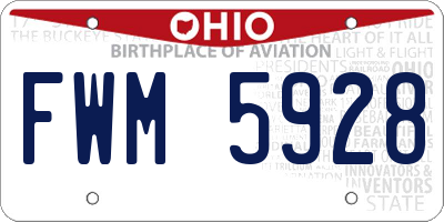 OH license plate FWM5928