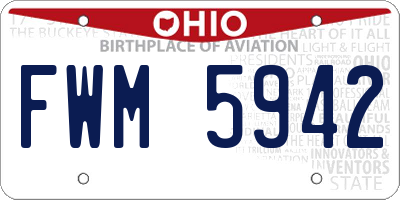 OH license plate FWM5942