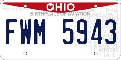 OH license plate FWM5943