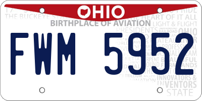 OH license plate FWM5952