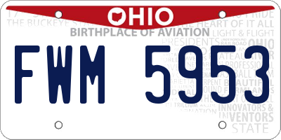 OH license plate FWM5953