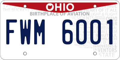 OH license plate FWM6001