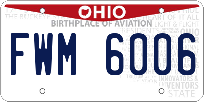 OH license plate FWM6006