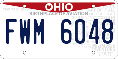 OH license plate FWM6048