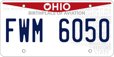 OH license plate FWM6050