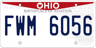 OH license plate FWM6056