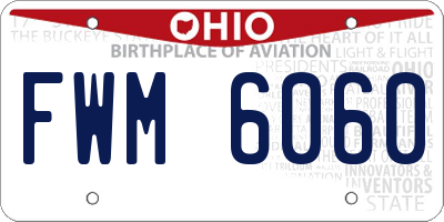 OH license plate FWM6060