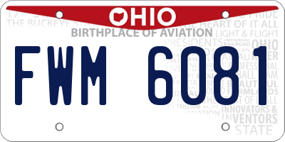 OH license plate FWM6081