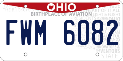 OH license plate FWM6082