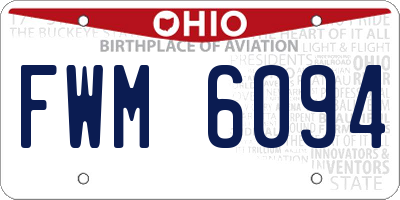OH license plate FWM6094
