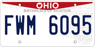 OH license plate FWM6095