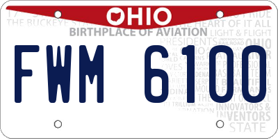 OH license plate FWM6100