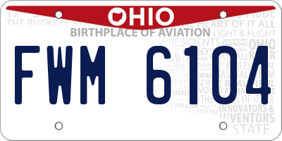 OH license plate FWM6104