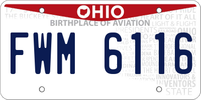 OH license plate FWM6116