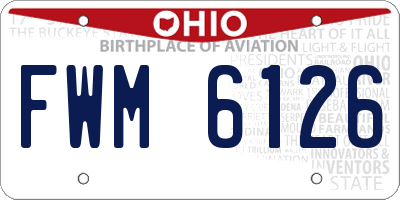 OH license plate FWM6126