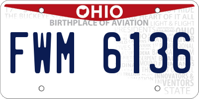 OH license plate FWM6136