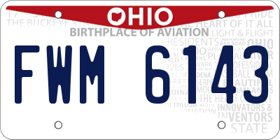 OH license plate FWM6143