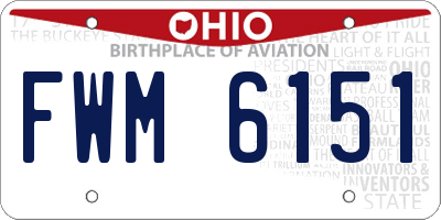 OH license plate FWM6151