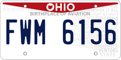 OH license plate FWM6156