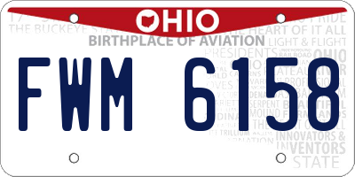 OH license plate FWM6158