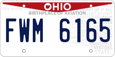 OH license plate FWM6165