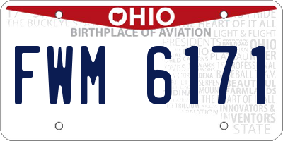 OH license plate FWM6171