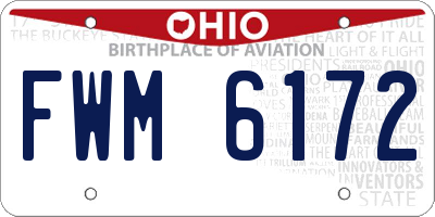 OH license plate FWM6172