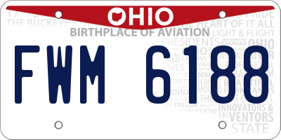 OH license plate FWM6188