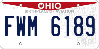 OH license plate FWM6189