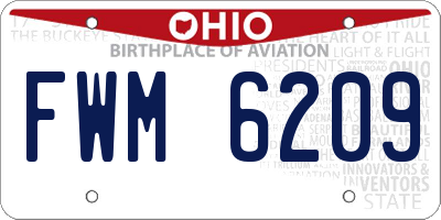OH license plate FWM6209