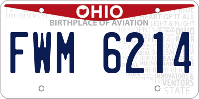 OH license plate FWM6214