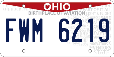 OH license plate FWM6219