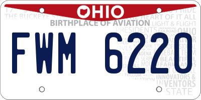 OH license plate FWM6220