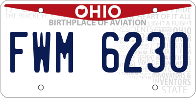 OH license plate FWM6230