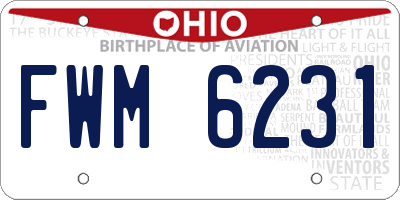 OH license plate FWM6231