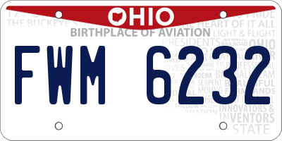 OH license plate FWM6232