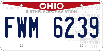 OH license plate FWM6239