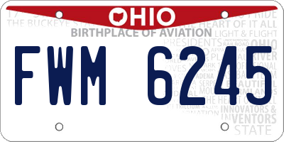 OH license plate FWM6245