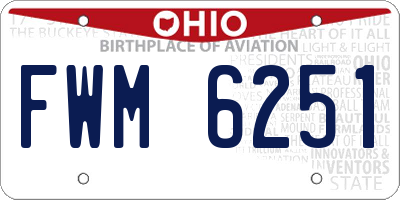 OH license plate FWM6251