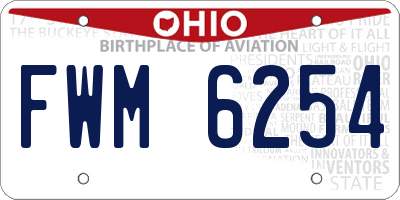 OH license plate FWM6254