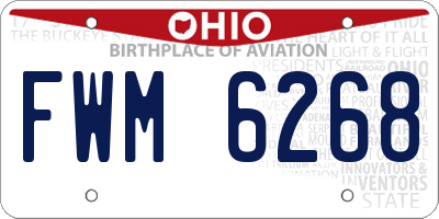 OH license plate FWM6268
