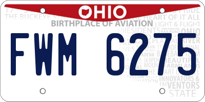 OH license plate FWM6275
