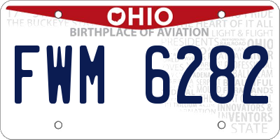 OH license plate FWM6282