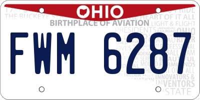 OH license plate FWM6287