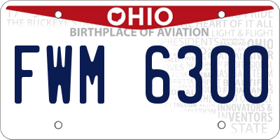 OH license plate FWM6300