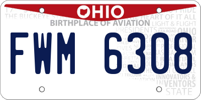 OH license plate FWM6308