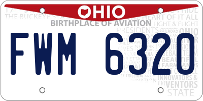 OH license plate FWM6320