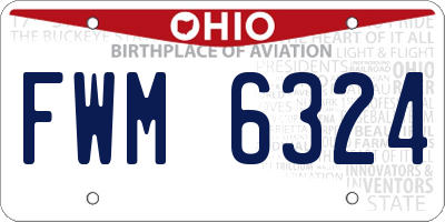 OH license plate FWM6324
